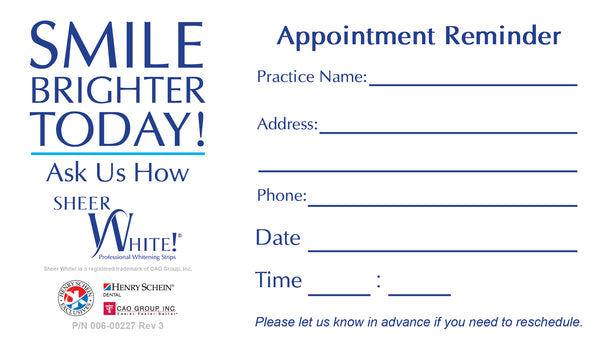 Sheer White! Appointment Cards